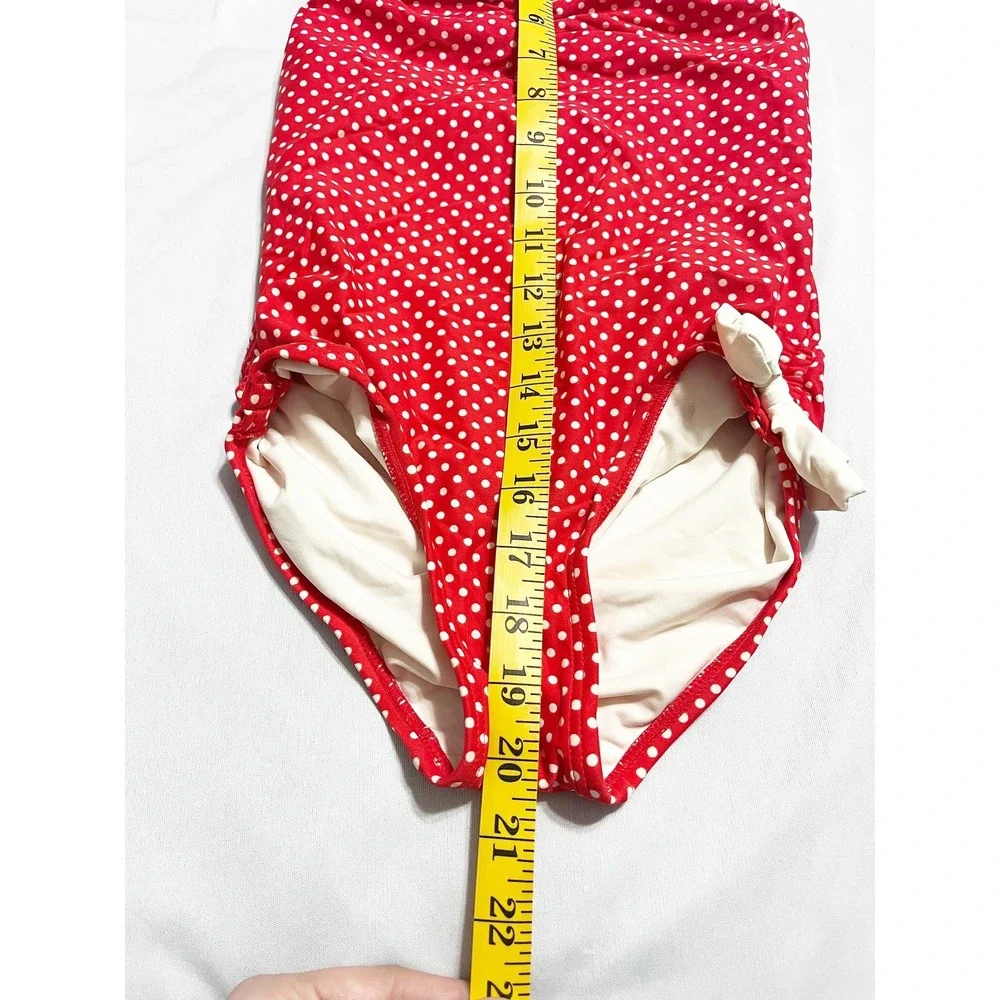 Juicy Couture Beach‎ Baby Girls Red Polka Dot Halter One Piece Swimsuit Size 10